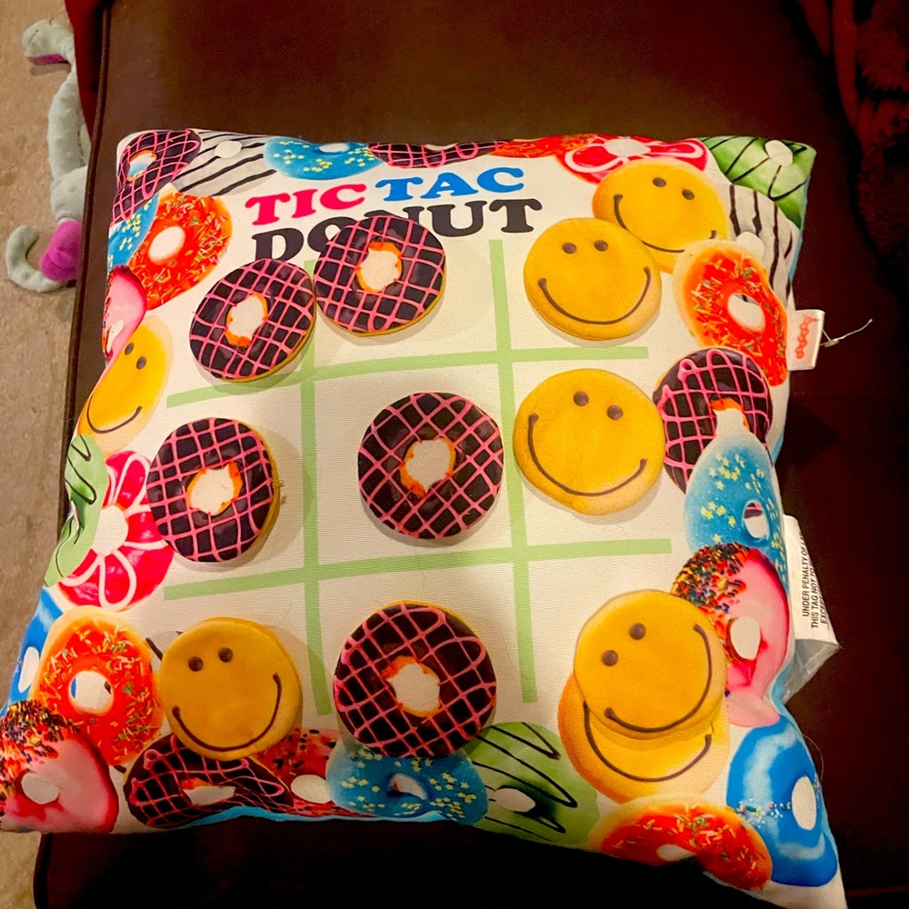 Tic Tac Donut Pillow